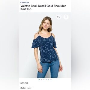 Kaileigh Valette Back Detail Cold Shoulder Knit Top